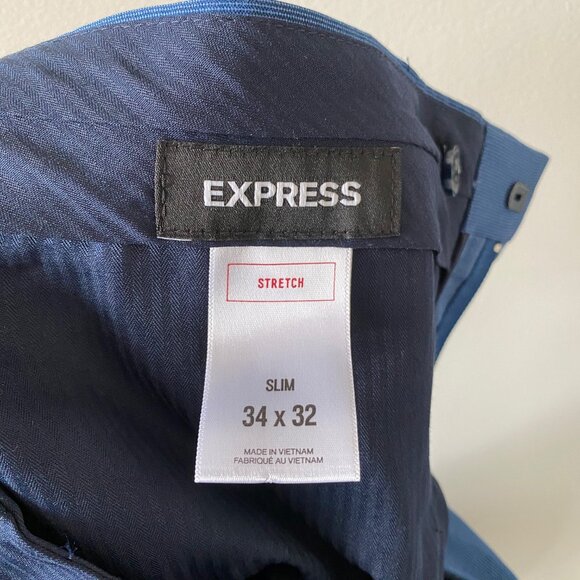 Express Men's Slim Fit Suit - Bright Blue - 40R/34×32 - Stretch Fabric - Picture 5 of 6